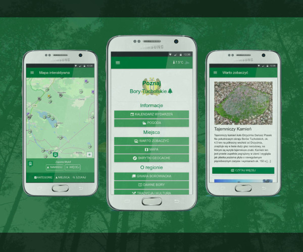 Mobile tourism guide app for Tuchola Forest area